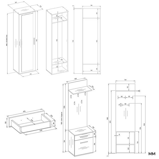 Garderobni ormar DUO ANTRACIT ARTISAN