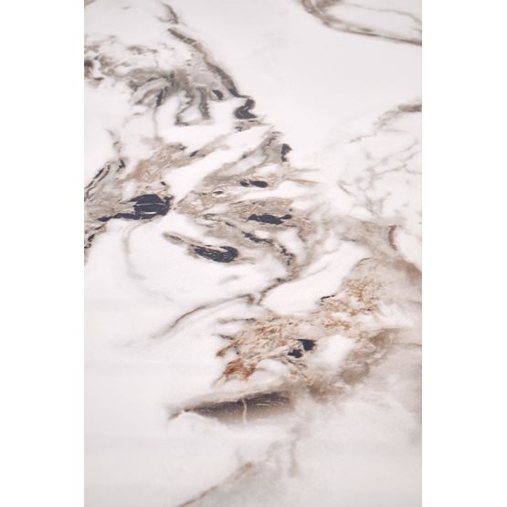 GARET okrugli stol, bijeli mramor / crni (2p=1ks)