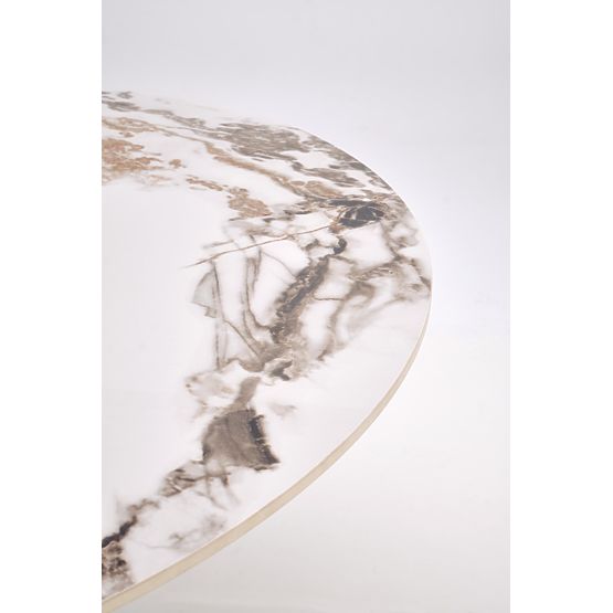 GARET okrugli stol, bijeli mramor / crni (2p=1ks)