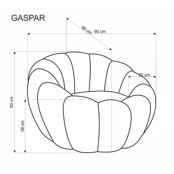 GASPAR krem fotelja za opuštanje (1p=1ks)