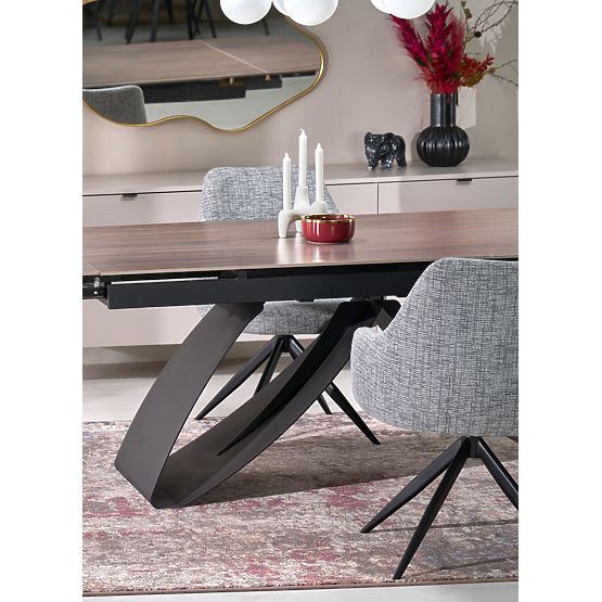 HILARIO sklopivi stol, ploča - orah, noge - crne (3p=1ks)