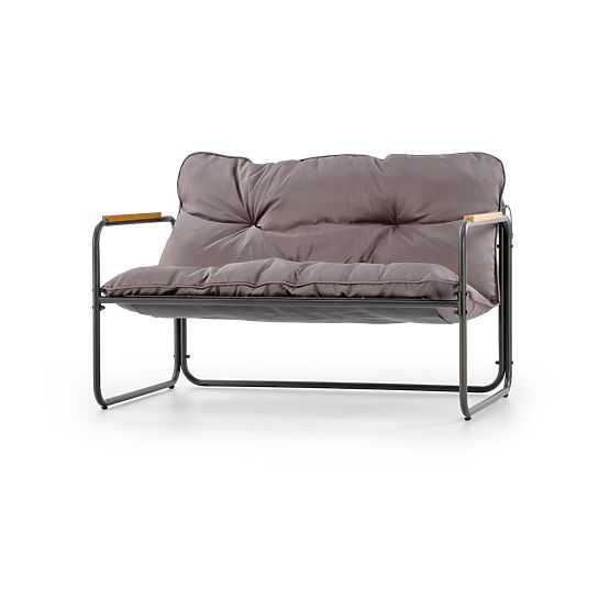 HUDSON, vrtni set (sofa, 2x fotelja, stolić), siva / smeđa (1p=1set)