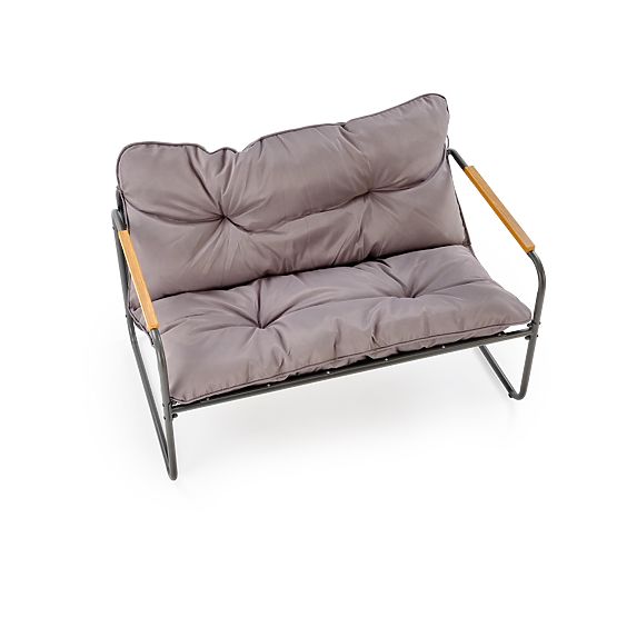 HUDSON, vrtni set (sofa, 2x fotelja, stolić), siva / smeđa (1p=1set)