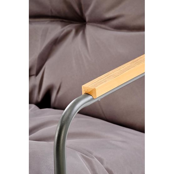 HUDSON, vrtni set (sofa, 2x fotelja, stolić), siva / smeđa (1p=1set)