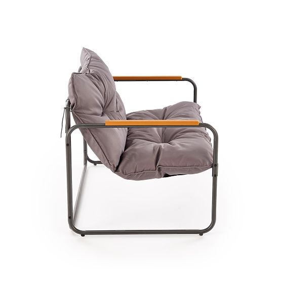 HUDSON, vrtni set (sofa, 2x fotelja, stolić), siva / smeđa (1p=1set)