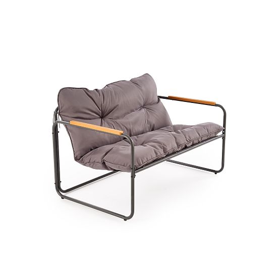 HUDSON, vrtni set (sofa, 2x fotelja, stolić), siva / smeđa (1p=1set)