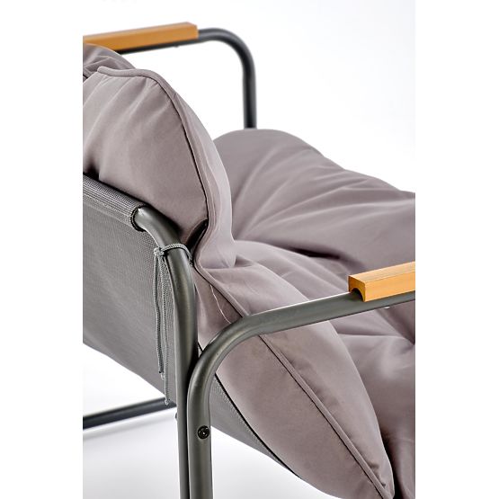 HUDSON, vrtni set (sofa, 2x fotelja, stolić), siva / smeđa (1p=1set)