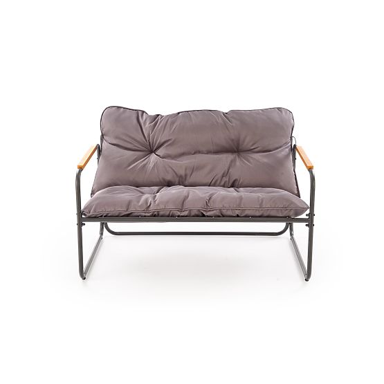 HUDSON, vrtni set (sofa, 2x fotelja, stolić), siva / smeđa (1p=1set)