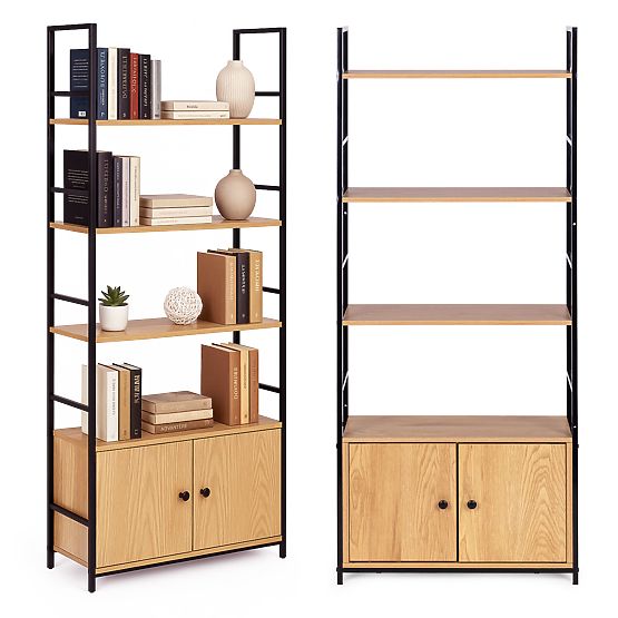 Industrijska loft polica s ormarićem 4 police ModernHome