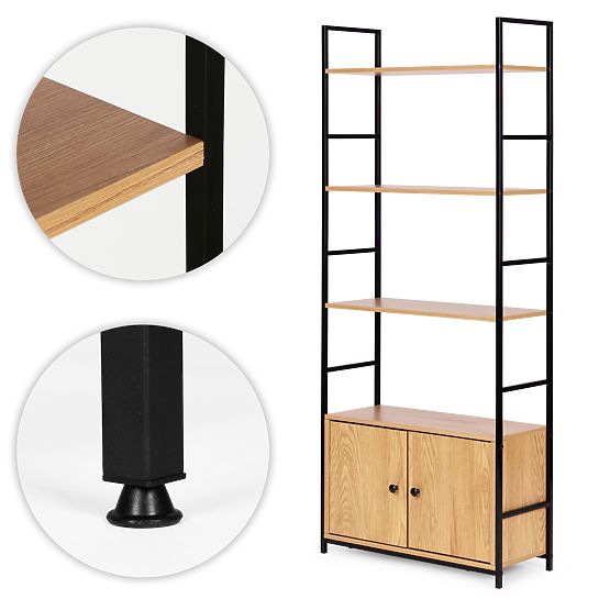 Industrijska loft polica s ormarićem 4 police ModernHome