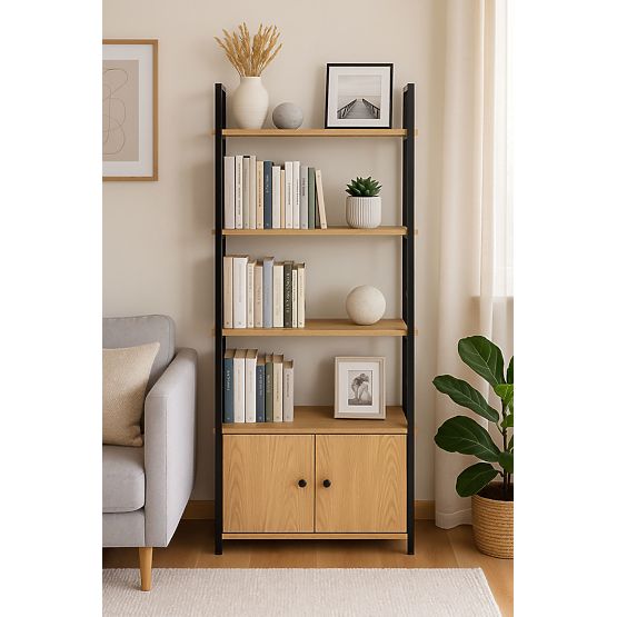 Industrijska loft polica s ormarićem 4 police ModernHome