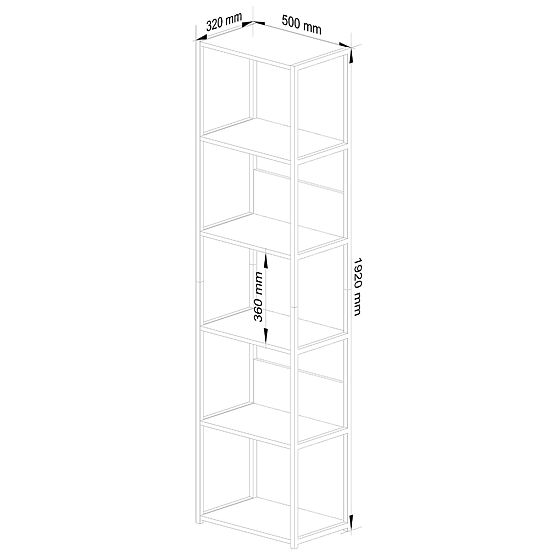 INDUSTRIJSKI REGAL 500 CRNI/CRAFT HRAST
