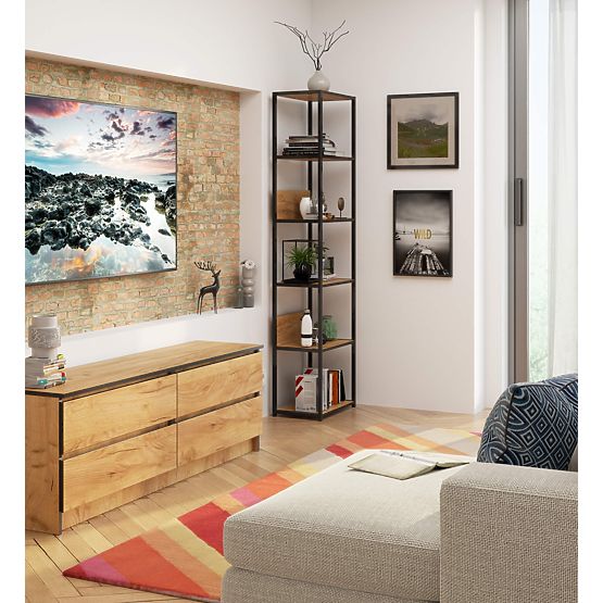 INDUSTRIJSKI REGAL 500 CRNI/CRAFT HRAST