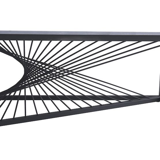 INFINITY 2 konferencijski stolić, sivi mramor / crni (2p=1ks)