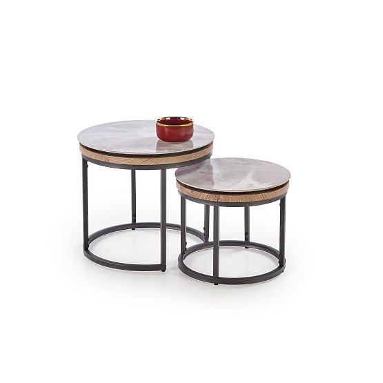 ITAKA set od 2 klupa, pepeljasti mramor / grafit (1p=1kom)