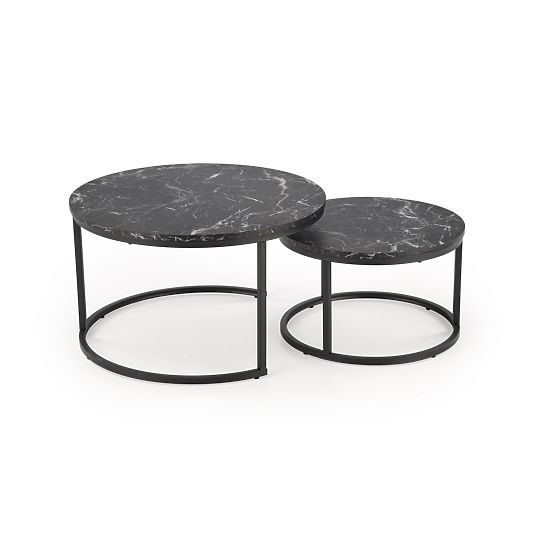 JAVA set od 2 klupe, crni mramor / crna (1p=1kom)