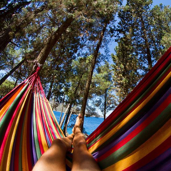 Jednosjedna viseća mreža s prečkom 40cm 400257 Crvena