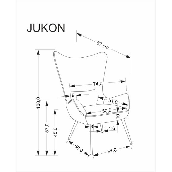 JUKON krem fotelja za opuštanje