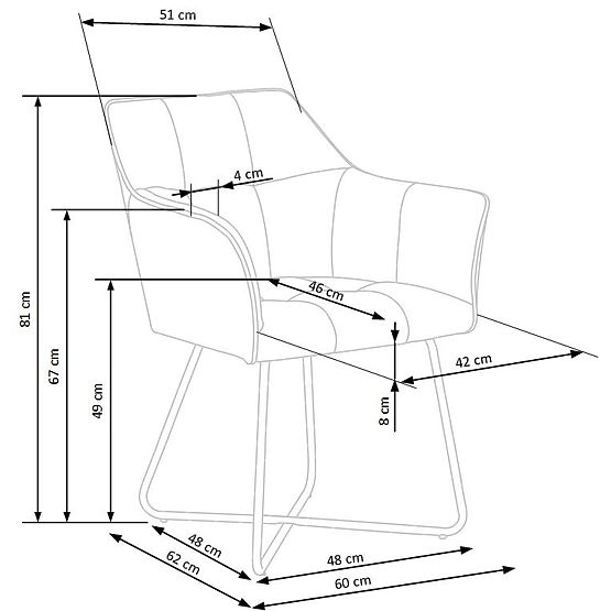 K377 stolica siva (1p=2 kom)