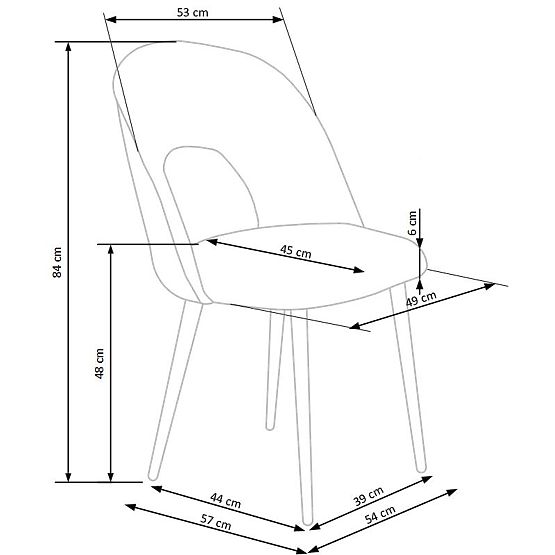 K384 stolica tamno zelena / crna (1p=4kom)