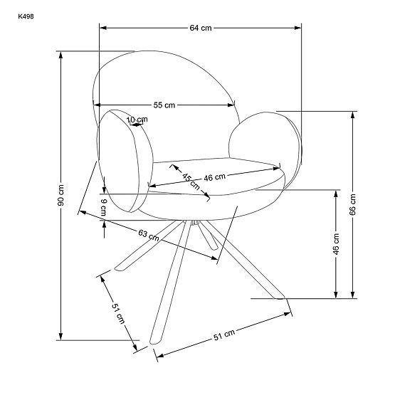 K498 stolica siva (1p=2kom)