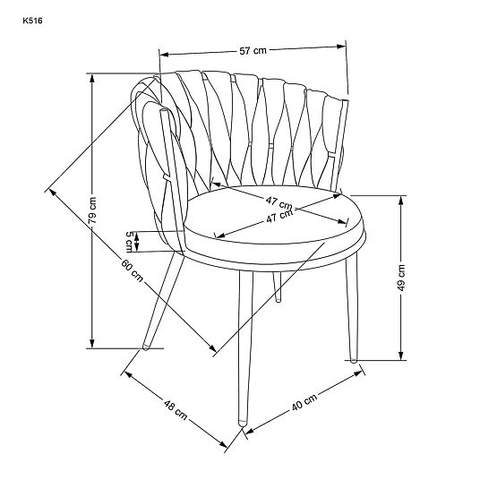 K516 stolica siva (1p=2kom)