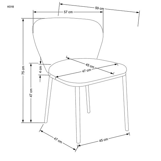 K518 stolica, krem (1p=2kom)