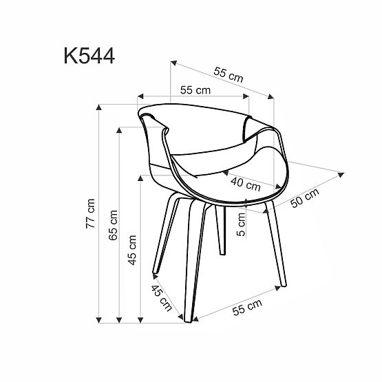 K544 stolica siva / orah (1p=1kom)