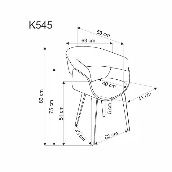 K545 stolica siva / orah (1p=1ks)