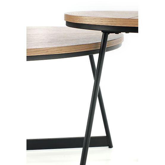 KARIDA konferencijski stolić prirodni hrast/crna (1p=1ks)