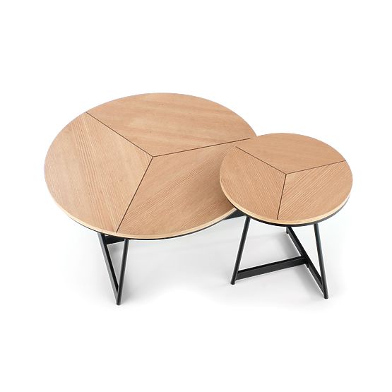 KARIDA konferencijski stolić prirodni hrast/crna (1p=1ks)