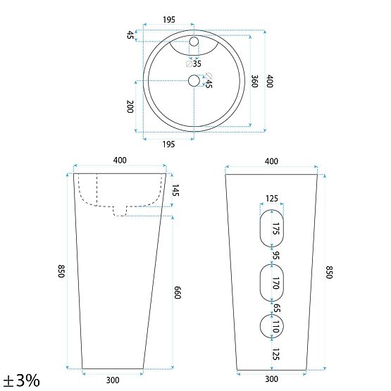 Keramički Samostojeći Umivaonik Blanka Savana Matt