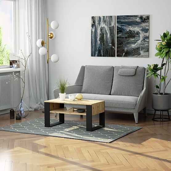 KLUB STOL DOMI HRAST ARTISAN / CRNA