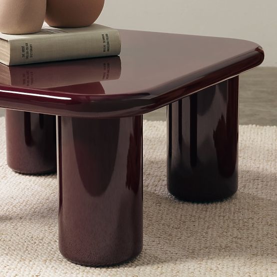 Klub stolić Cherry 70 cm, burgund/višnja, sjajni