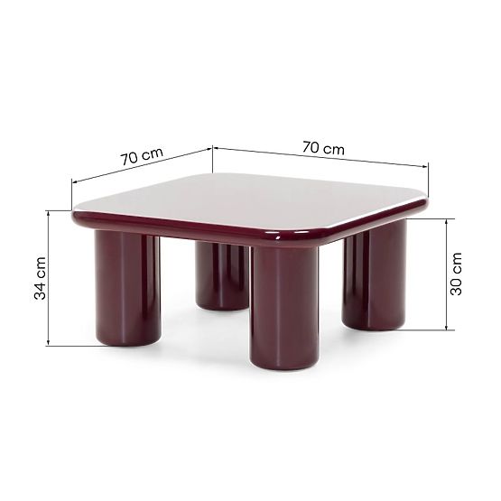 Klub stolić Cherry 70 cm, burgund/višnja, sjajni