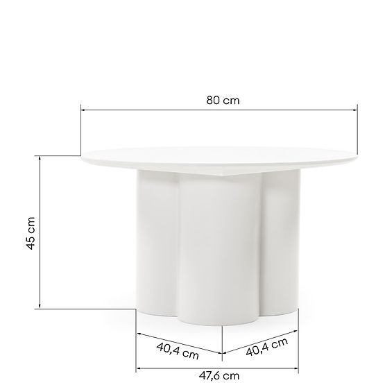 Klub stolić Lazaro 80 cm, okrugli, sivo-bež