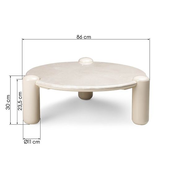 Klub stolić Noemi 86 cm, svijetlo bež/mramor, sjajni