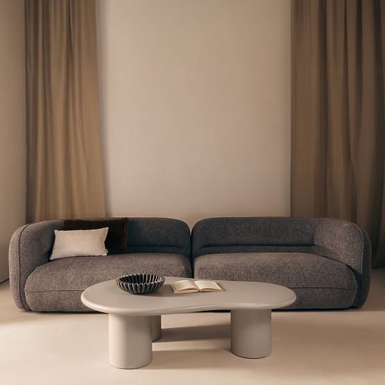 Klub stolić Sucre tamno bež, mat, zaobljen oblik