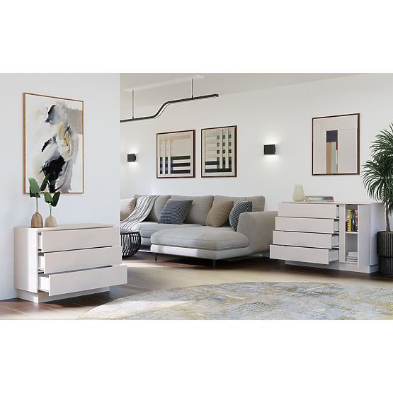 Komoda AMBER 3S Ormarić s 3 Ladice za Spavaću Soba Dnevni Boravak KAŠMIR Bež