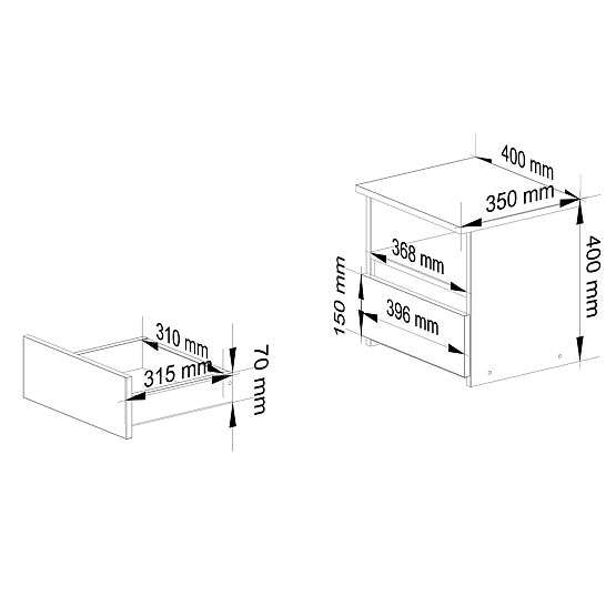 KOMODA CL1 PK HRAST ARTISAN / BIJELA