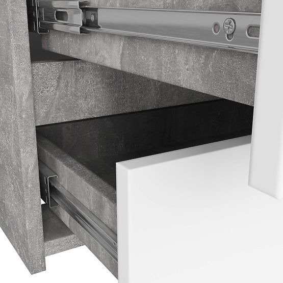 KOMODA CL100 6 LADICA BETON / BIJELA