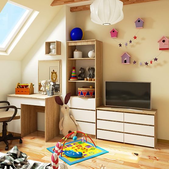 KOMODA CL100 6SZ PK HRAST SONOMA / BIJELA