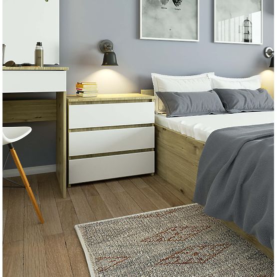 KOMODA CL3 3SZ CLP PK HRAST ARTISAN / BIJELA