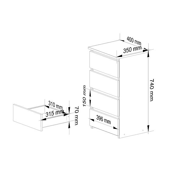 KOMODA CL4 PK GRAFIT SIVA / BIJELA