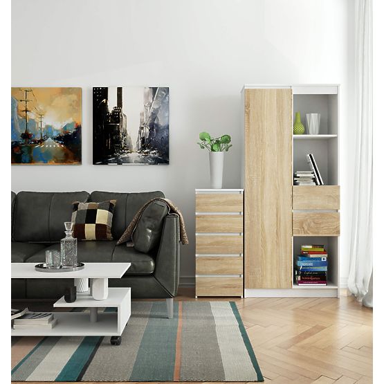 KOMODA CL5 PK BIJELA / HRAST SONOMA