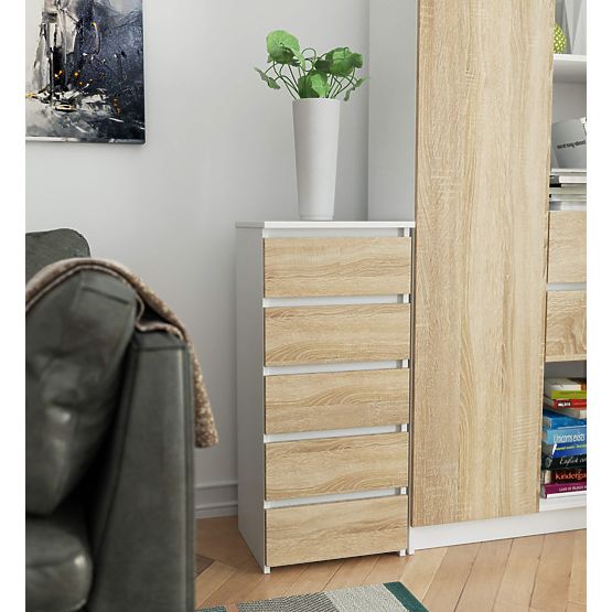 KOMODA CL5 PK BIJELA / HRAST SONOMA