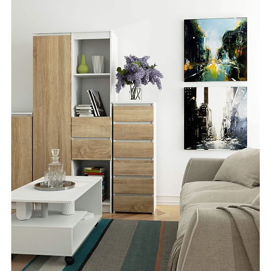 KOMODA CL6 PK BIJELA / HRAST SONOMA