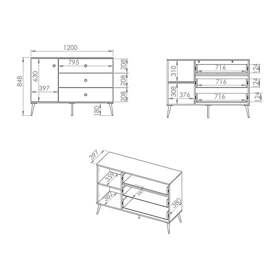 Komoda Forest manja - zelena