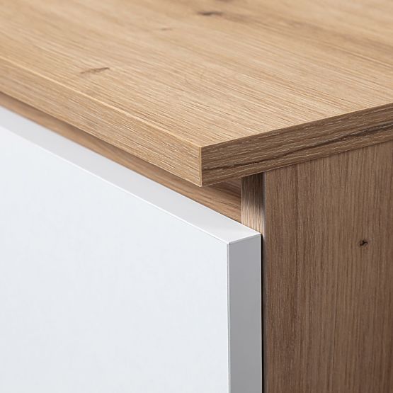 KOMODA K100 2D 3SZ 1P PK HRAST ARTISAN / BIJELA