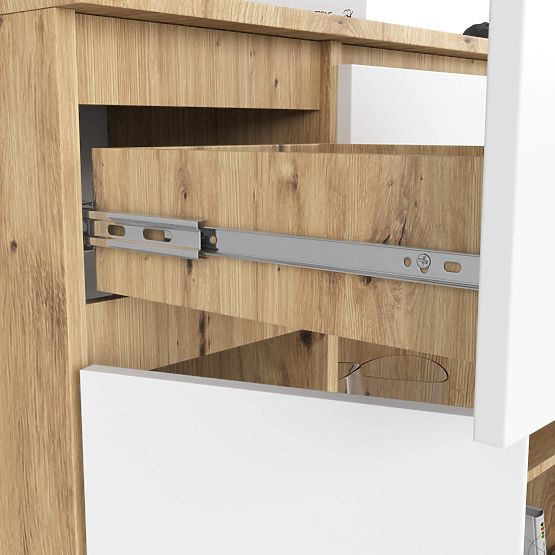 KOMODA K100 2D 3SZ 1P PK HRAST ARTISAN / BIJELA